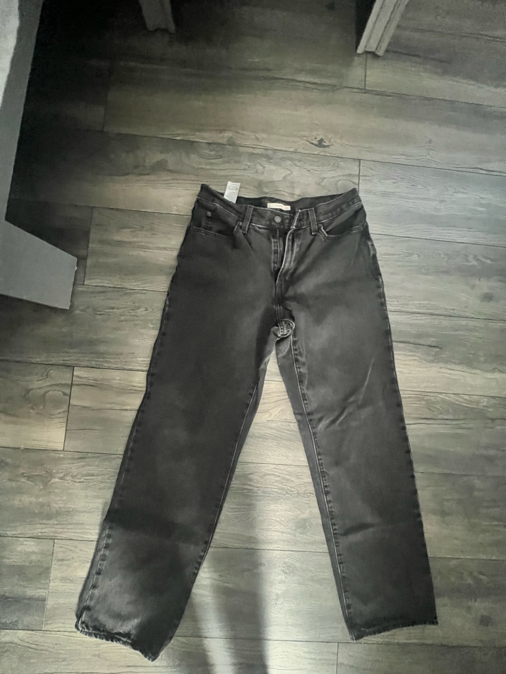 Womens Straight-Leg Black Jeans